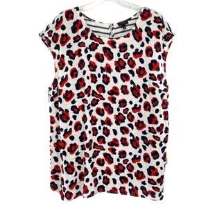 Talbots Animal Print Striped Top